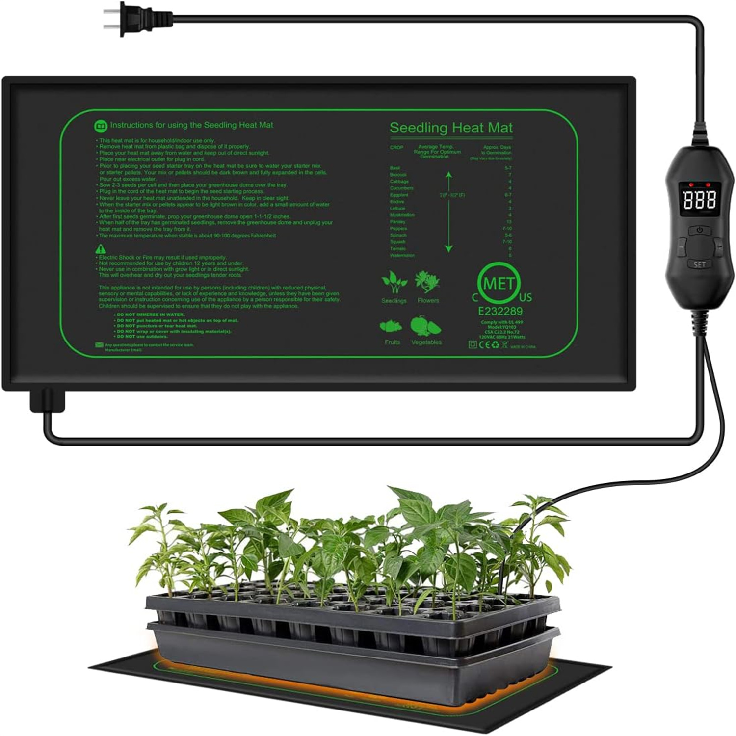 디지털 온도 조절기가있는 묘목 열 매트 실내 식물 발아 - Rooting Gel Clone 리뷰 및 가격